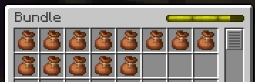 Minecraft screenshot of a bundle containing 13 other empty bundles