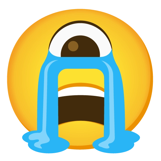Adesivo do Emoji Mix para os emojis 😭 e 👁️