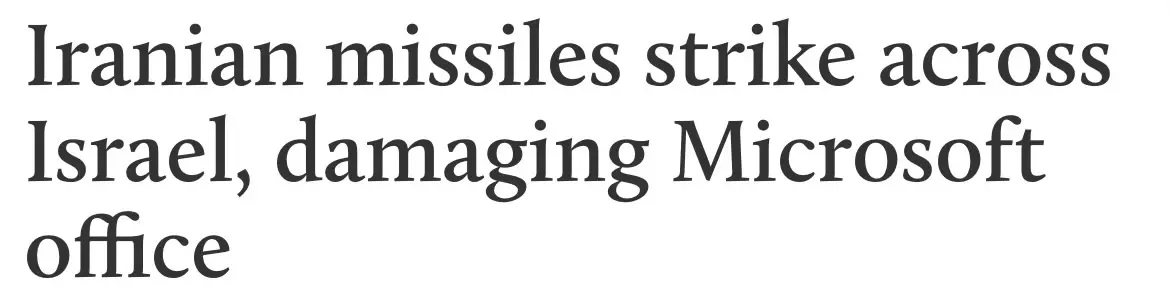Iranian missiles strike across Israel, damaging Microsoft office