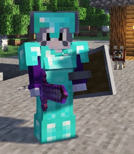 Minecraft screenshot of me in full diamond armor. Notice How I Have Boobs