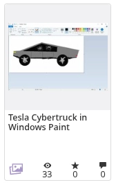 An Internet Archive listing for "Tesla Cybertruck in Windows Paint".