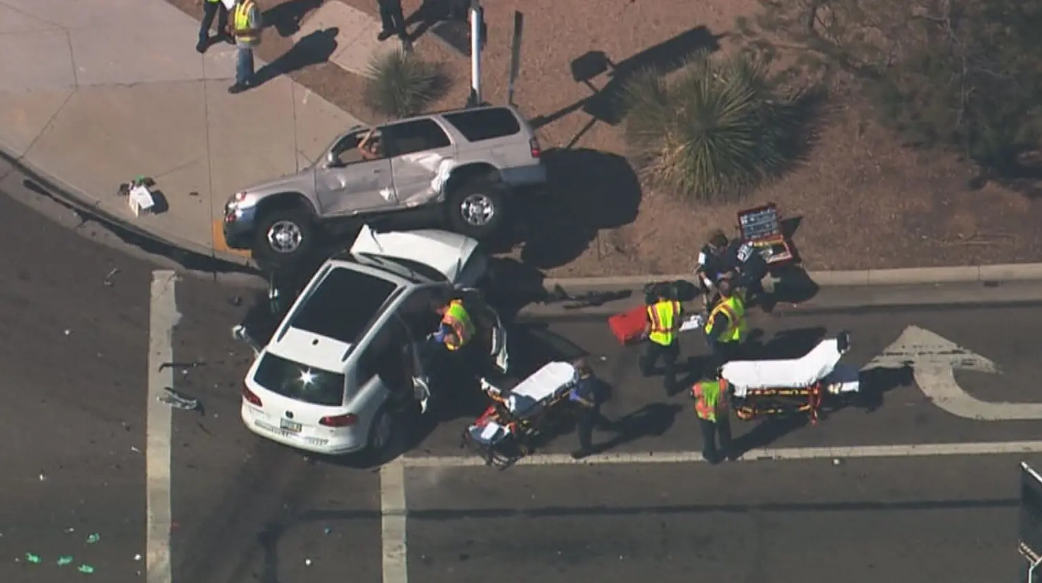 view of a serious car accident 